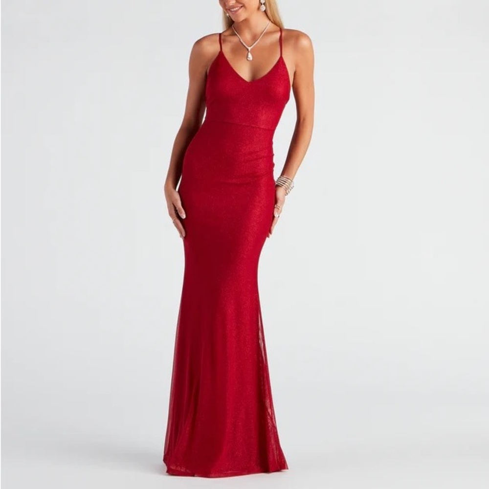Formal Glitter Ruffled Dress
